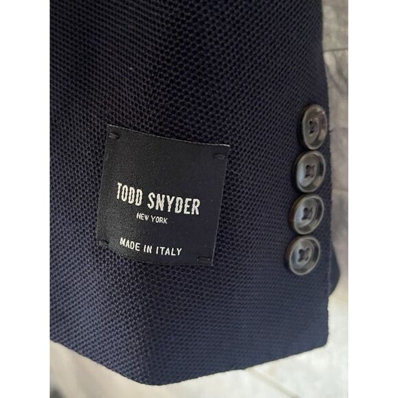 NWT  TODD SNYDER New York Blue Knit Sportcoat Jacket Blazer  Mens Size 46L - Picture 6 of 11